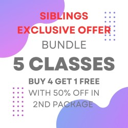 SIBLINGS ONLY - 5 Classes and Save - Buy 4 Get 1 Free class!